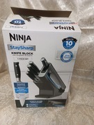NINJA StaySharp Zestaw 5 Noży Kuchennych z Innowacyjnym Blokiem i Ostrzałką