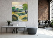 Obraz na płótnie. 100x80 cm technika mieszana, akryl, pastele, szlagmetal. 