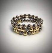 Bransoletka handmade zestaw 3 sztuk elegancka, na gumce 