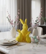 Ozdoba dekoracja wielkanocna do domu wnętrza ZESTAW zając wielkanocny 3szt