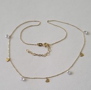 Złoty naszyjnik serduszka z cyrkoniami, pr.585