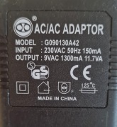 Zasilacz do Mic100 Mic200 9V 1300 mA AC Behringer