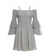 Sukienka Bonprix rozm. 40 w kratkę, odkryte ramiona, bufiaste rękawki.bdb+.