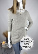 Sweter damski pleciony Esprit M/38 oversize długi wygodny ciepły na zimę