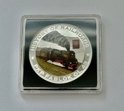 PKP FABLOK OL 49 History of Railroads Train Silver 5$ Liberia 2011