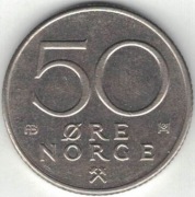 Norwegia 50 ore 1974 - 22 mm