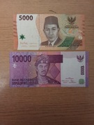 Zestaw banknot Indonezja 5000 rupia 2022 rok, 10000 rupia 2005 rok 