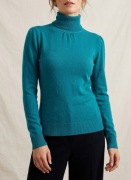 Turkusowy mięciutki golf Mango M bawełna