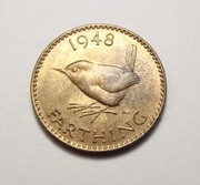 Wielka Brytania farthing 1948 PIĘKNA!