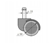 Kółka do foteli biurowych 11mm 5szt 