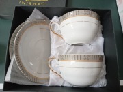 Zestaw kawowy z porcelany kostnej "Mariko GA082" dla dwóch osób.