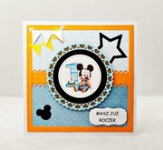 Kartka na 1 roczek ręcznie robiona/Kartka na urodziny/Kartka urodzinowa