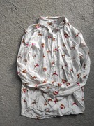 Koszula świąteczna Sinsay, rozm XXS (właściwie XS/S), biała z nadrukiem