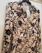 Nowa beżowa sukienka w czarne kwiaty Reserved r.34