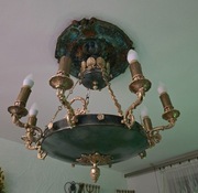 Piekny Zyrandol Palacowy Francja Rokoko mosiadz mosiezny braz Antyk 