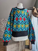 Kolorowy sweter damski Zara Myszka Mickey Disney M
