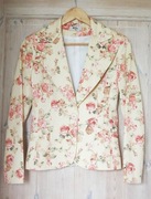 żakiet marynarka w kwiaty w róże - prawie vintage - rozmiar 36
