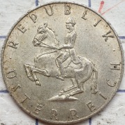 Austria 5 szylingów 1961 5,2g Ag 640