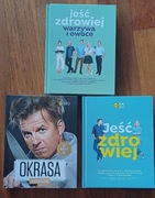 3 książki Lidl jeść zdrowiej + warzywa i owoce + Okrasa kontra Pascal Nowe