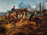 Obraz "Polowanie" Juliusza Kossaka