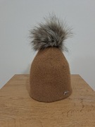 Czapka zimowa z pomponem, kolor brązowy, rozmiar uniwersalny, Majka