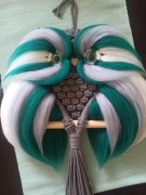 Sowa makrama z wełną czesankową 