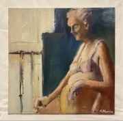 “Kobiecość w świetle” – obraz olejny na płótnie, 70x70 cm, unikalne dzieło