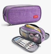 Duży fioletowy piórnik na 3 zamki do szkoły lub kosmetyczka