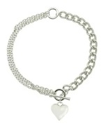 Kolia posrebrzana, naszyjnik z sercem firmy COLIBRA