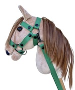 Ogłowie zielony wodze hobby horse A4 koń na kiju dodatki akcesoria