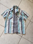 5-10-15 koszula bawełniana z kołnierzykiem rozpinana krótki rękaw letnia