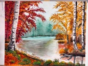 Jesień - akryl na płótnie 