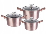 POLECAM!!! GARNKI MARMUR LAKIEROWANE 3 SZT