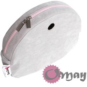 Szary Welur organizer do Obag MOON LIGHT light grey różowy pudrowy OMAY