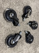 Kółka do fotela obrotowego kauczukowe