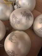 Bombki szklane wzór brokatowy ,satynowe