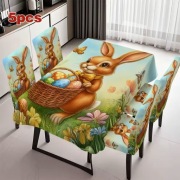 Pokrowce 4 na krzesła + obrus wielkanoc królik