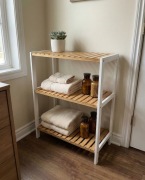 Regał bambusowy Songmics 3-poziomowy łazienka korytarz biały