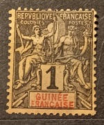 Róg obfitości i flaga. 1 fr. Gwinea 1892 r