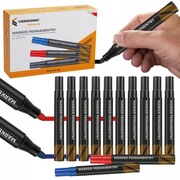 zestaw marker permanentny 12 sztuk czarny czerwony niebieski