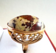 ZŁOTO - DUŻY złoto 583" PIĘKNY kamień, Rosja