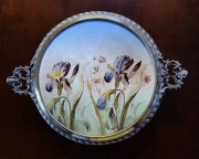 Secesyjna duża patera z irysami WMF z pocz. XX wieku