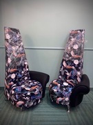 Piękne fotele Floral Boho Design Kwiaty czarne wyjątkowe Komplet 2szt Nowe