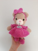 Ręcznie robiony miś w sukience, personalizowany, prezent na Wielkanoc,