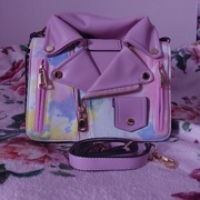 Torebka różowo-biało-niebieska jeans