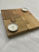 Unikalny świecznik puzzle zestaw 4szt.