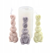 KRÓLIK Skręcone Uszy  forma silikon 10.7*4.5 do Odlewów Świec Mydła Gipsu 