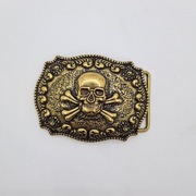 Stylowa  metalowa klamra do paska z motywem czaszki w kowbojskim stylu