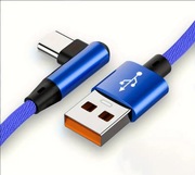 KABEL  USBC 2m 90 stopni niebieski 