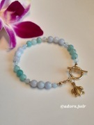 Kamienie naturalne Akwamaryn Amazonit Bransoletka 